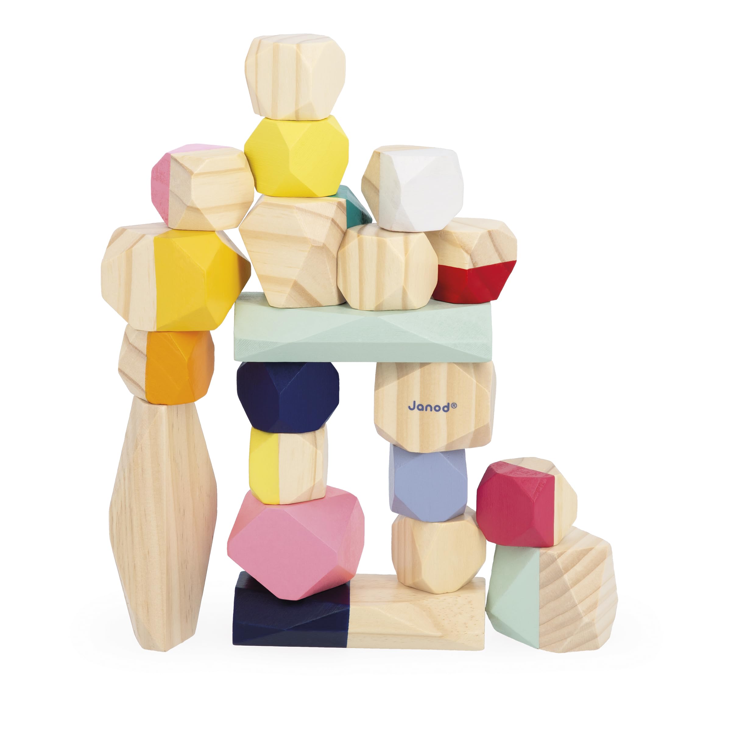 Amazon.com: Janod Sweet Cocoon Stacking Stones - Ages 2+ - J04401
